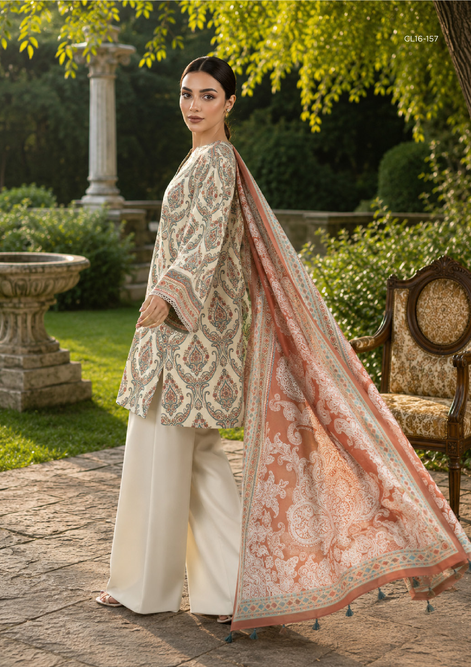 Sapphire 3 PIECE DIGITAL PRINTED LINEN SUIT - 3PB-WS26CL16-157