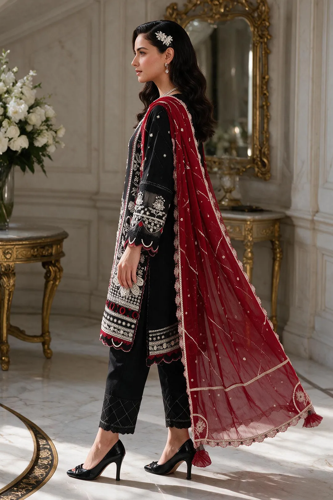 Zellbury Embroidered Shirt Shalwar Dupatta - 4230 Hover View