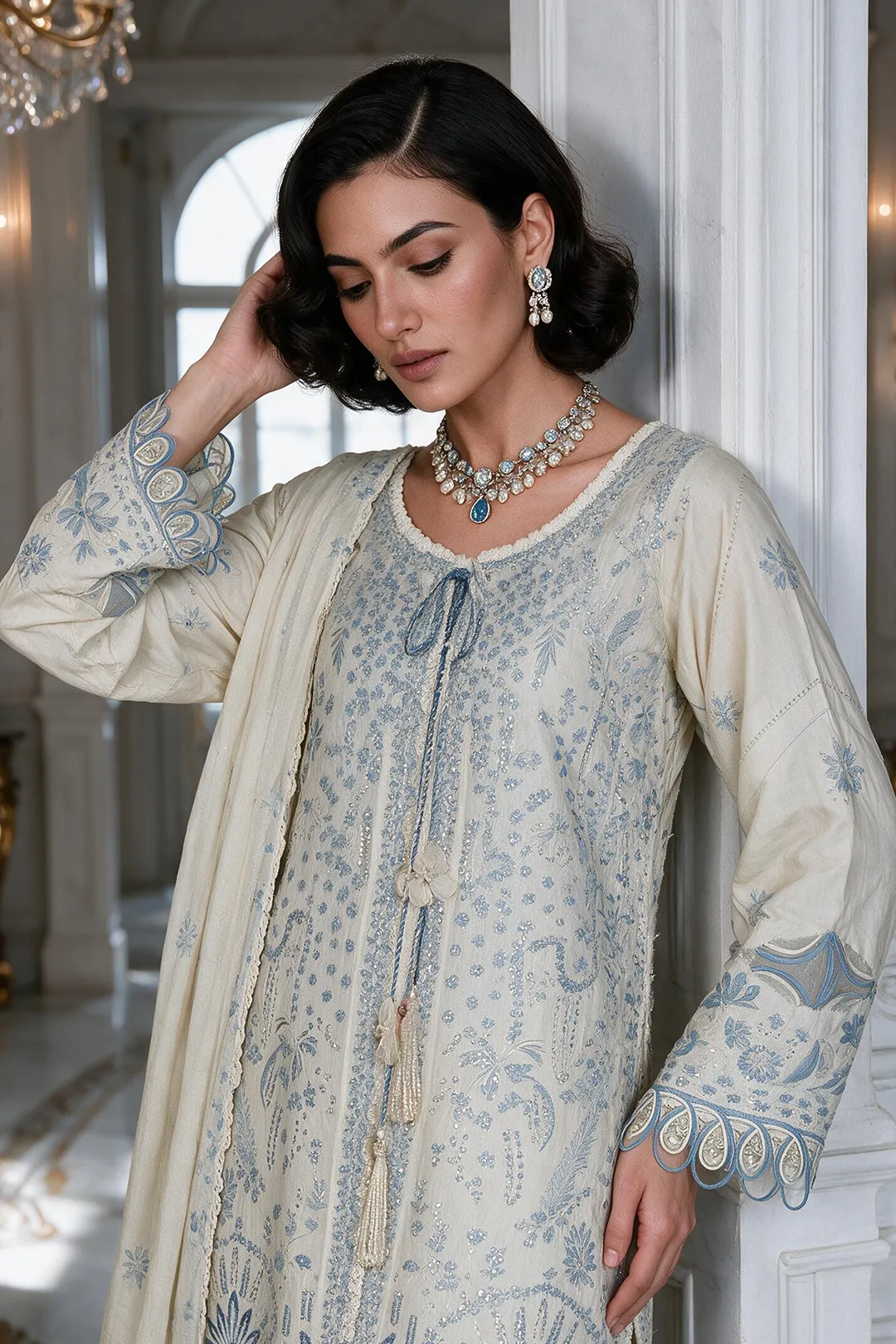 Zellbury Embroidered Shirt Shalwar Dupatta - 4220