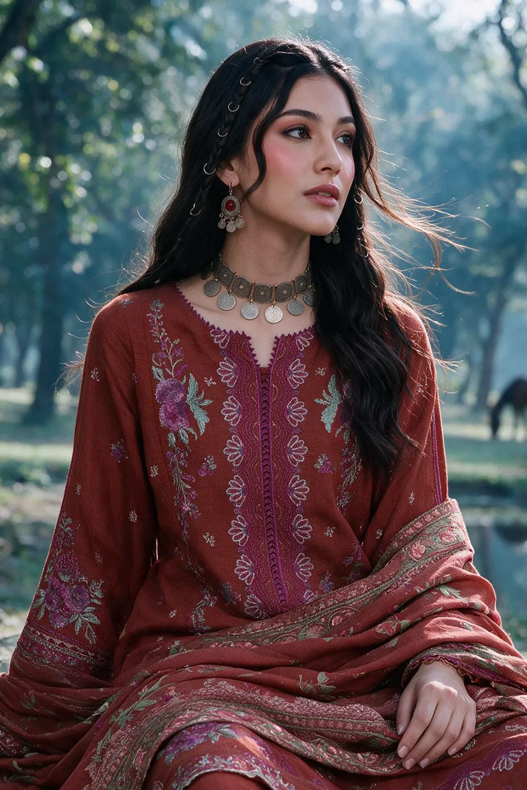 Zellbury Embroidered Shirt Shalwar Shawl - 0339