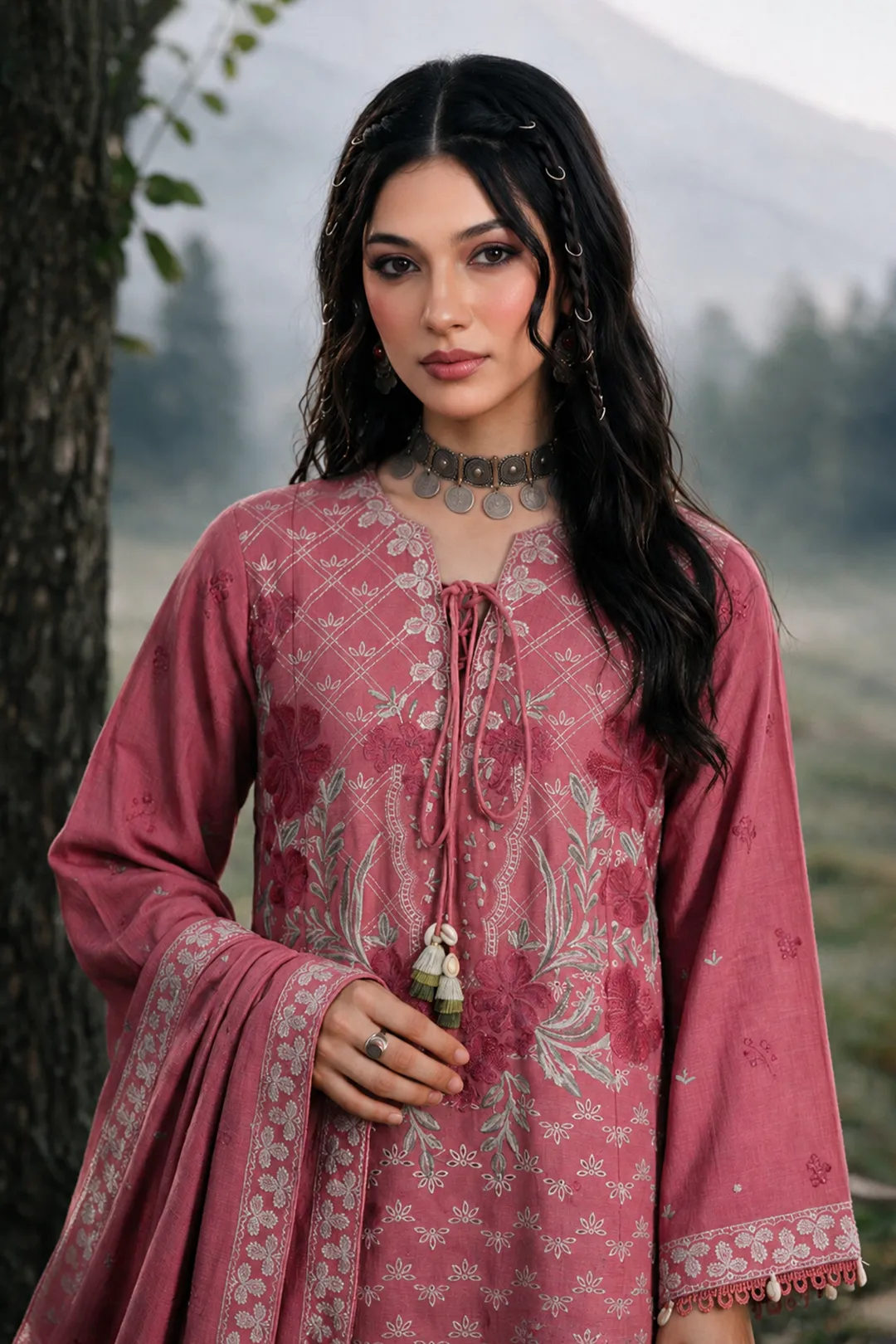 Zellbury Embroidered Shirt Shalwar Shawl - 0346